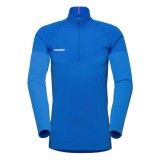 MAMMUT Trift Half Zip Man - Tricou Termic Lana Merino, Ice, L, Barbati, Respirabil, Uscare Rapida, Drumetii, Alpinism
