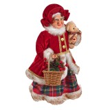 Figurina decorativa model Craciunita, 48 cm, cos fructe si ursulet