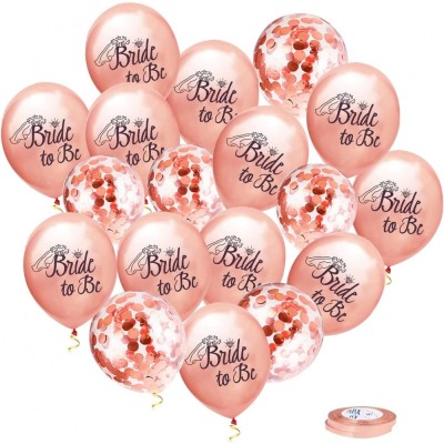 Set 10 baloane din latex, flippy, model party bride to be, 30 cm, 2.8 g, transparent, cu confetti, roz foto