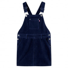 Rochie salopetă pentru copii, velur, bleumarin, 140