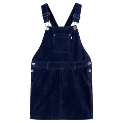 Rochie salopetă pentru copii, velur, bleumarin, 92 foto