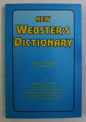 NEW WEBSTER&amp;#039; S DICTIONARY , OVER 250.000 WORDS AND MEANINGS by R. F. PATTERSON , 1995 foto