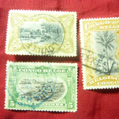 Serie mica Congo Belgian 1909, Vederi, 3 val.stampilate