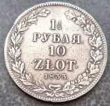 1 1/2 ruble - 10 zloti 1833, argint