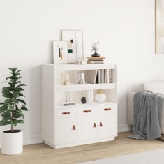 vidaXL Dulap &icirc;nalt, alb, 100x40x108,5 cm, lemn masiv de pin 820163
