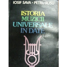 ISTORIA MUZICII UNIVERSALE IN DATE- IOSIV SAVA SI PETRU RUSU, BUC. 1983