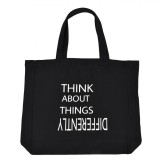 Geantă Shopping Think Differently, Negru, 40x10x40cm, Material Sintetic, Oem