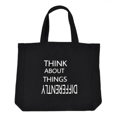 Geantă Shopping Think Differently, Negru, 40x10x40cm, Material Sintetic foto