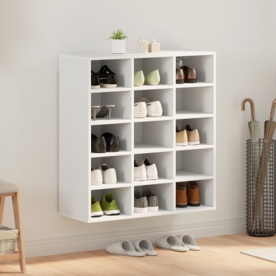 vidaXL Dulap pentru pantofi cu raft Alb 103x30x51 cm Lemn compozit foto