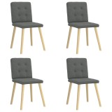 VidaXL Scaune de bucătărie pivotante, 4 buc., gri &icirc;nchis, textil
