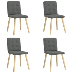 vidaXL Scaune de bucătărie pivotante, 4 buc., gri &icirc;nchis, textil