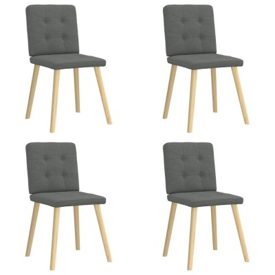 vidaXL Scaune de bucătărie pivotante, 4 buc., gri &amp;icirc;nchis, textil foto