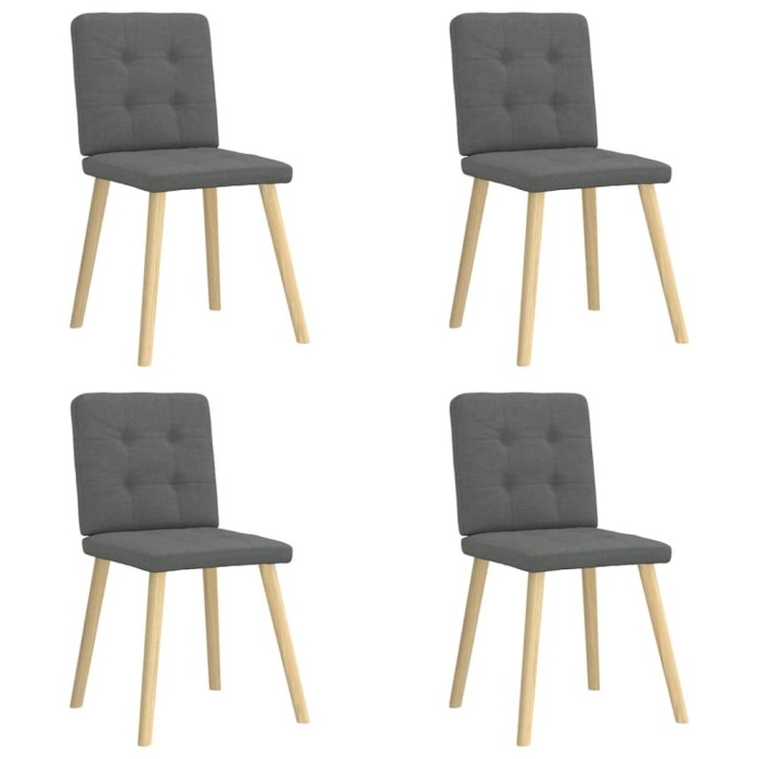 vidaXL Scaune de bucătărie pivotante, 4 buc., gri &icirc;nchis, textil