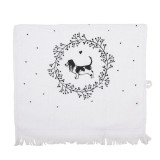 Cumpara ieftin Prosop de maini si fata bumbac negru alb Catelus 40x66 cm