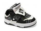 Pantofi sport FASHION alb-negri, C242, din piele ecologica