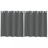 Cumpara ieftin Perdele Voile cu Oelii 2 buc Gri Inchis 140x140 cm