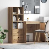 vidaXL Birou cu spațiu de depozitare cu sertar 2 pcs stejar artizanal 3337344