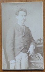 Foto Franz Duschek pe carton, secol 19, tanar din inalta societate