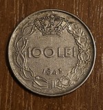 Cumpara ieftin 100 lei 1943, Romania, varianta cu riduri, rara