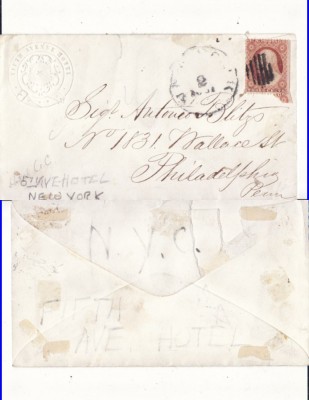 Plic SUA-Antet Hotel Fifth Avenue-1850 foto