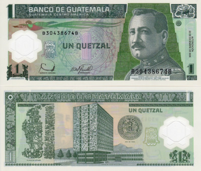 GUATEMALA 1 quetzal 2006 polymer UNC!!! foto