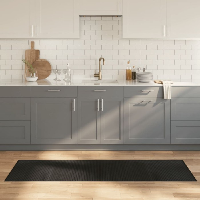 Gossi covor dreptunghiular, negru, 60x200 cm, bambus
