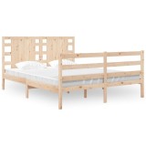 Cumpara ieftin Cadru de pat fara saltea, 135x190 cm, lemn masiv de pin