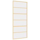 Cumpara ieftin Usa glisanta, auriu, 90x205 cm, sticla ESG mata si aluminiu