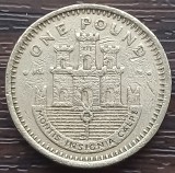 (M1506) MONEDA GIBRALTAR - 1 POUND 1998, CETATEA SI CHEIA, ADMINISTRATIE BRITANICA