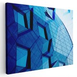 Tablou canvas arhitectura moderna cu structura geometrica, albastru 1233 Tablou canvas pe panza CU RAMA 60x90 cm