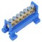 Conector regletă de conexiuni 16mm2 7 borne albastră