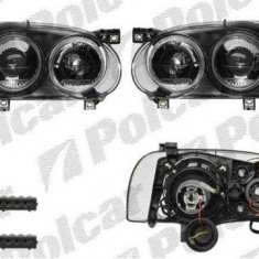 Set faruri tuning VW Golf 3 (Hatchback + Combi+Cabrio) 08.1991-04.1999 TYC partea Dreapta+Stanga, transparent-fumuriu, tip bec H1+H3, fara motoras Kf