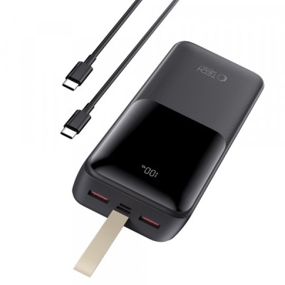 Baterie Externa Tech-Protect PB03, 30000mAh, 22.5W, QC + PD, 1 x USB-C - 2 x USB-A, Neagra foto