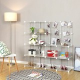 Cumpara ieftin Set 16 cutii de depozitare, Songmics, Alb, 123x31x123 cm