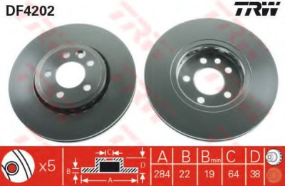 Disc frana ROVER 75 (RJ) (1999 - 2005) TRW DF4202 foto