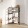 Biblioteca Gossi 80x30x120cm, Lemn &amp; Otel, Maro Inchis/Negru, Rafturi Depozitare, Living/Birou