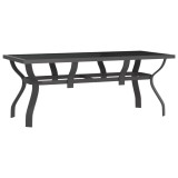 Cumpara ieftin Masa de gradina, gri si negru, 180x80x70 cm, otel si sticla