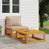 VidaXL Set canapea de grădină, 2 piese, cu perne, lemn masiv de acacia 360003