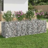 vidaXL Pat ridicat din gabion Argintiu 200 x 50 x 60 cm 42033293