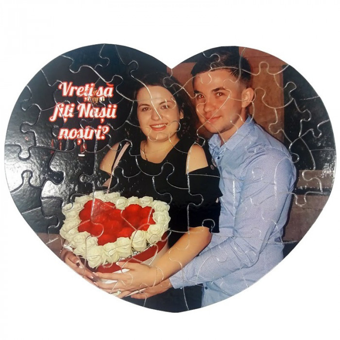 Puzzle Personalizat Cu Poza Si Text Forma Inima 50 Piese Okazii Ro