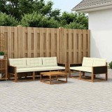 vidaXL Set de canapele de exterior cu pernă 6 pcs Natural și Crem 3381238