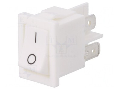 Comutator Basculant DPST ON-OFF 10A/250VAC Alb foto