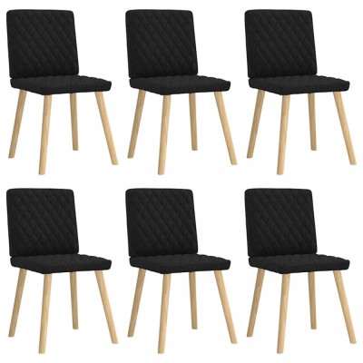 Gossi scaune de sufragerie 6 buc. negru material textil foto