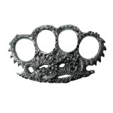Rozeta Box Pumnal Autoaparare Ideallstore Fire Dragon Skin Argintiu Otel 12cm x 7cm