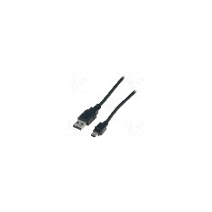 Cablu USB A mufa, USB B mini mufa, USB 2.0, lungime 1m, negru, ASSMANN - AK-300108-010-S