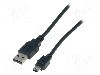 Cablu USB A mufa, USB B mini mufa, USB 2.0, lungime 1m, negru, ASSMANN - AK-300108-010-S foto