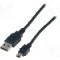 Cablu USB A mufa, USB B mini mufa, USB 2.0, lungime 1m, negru, ASSMANN - AK-300108-010-S