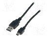 Cablu USB A mufa, USB B mini mufa, USB 2.0, lungime 1m, negru, ASSMANN - AK-300108-010-S