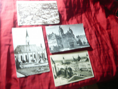 4 Ilustrate CLUJ : 3x RPR + 1 -Vedere din avion 1945 (decupata lateral) foto