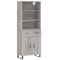 Dulap inalt, gri sonoma, 69,5x34x180 cm, lemn compozit foto